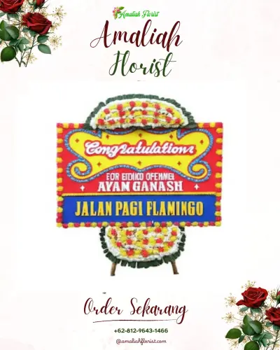Bunga Papan Congratulation di Berbas Pantai